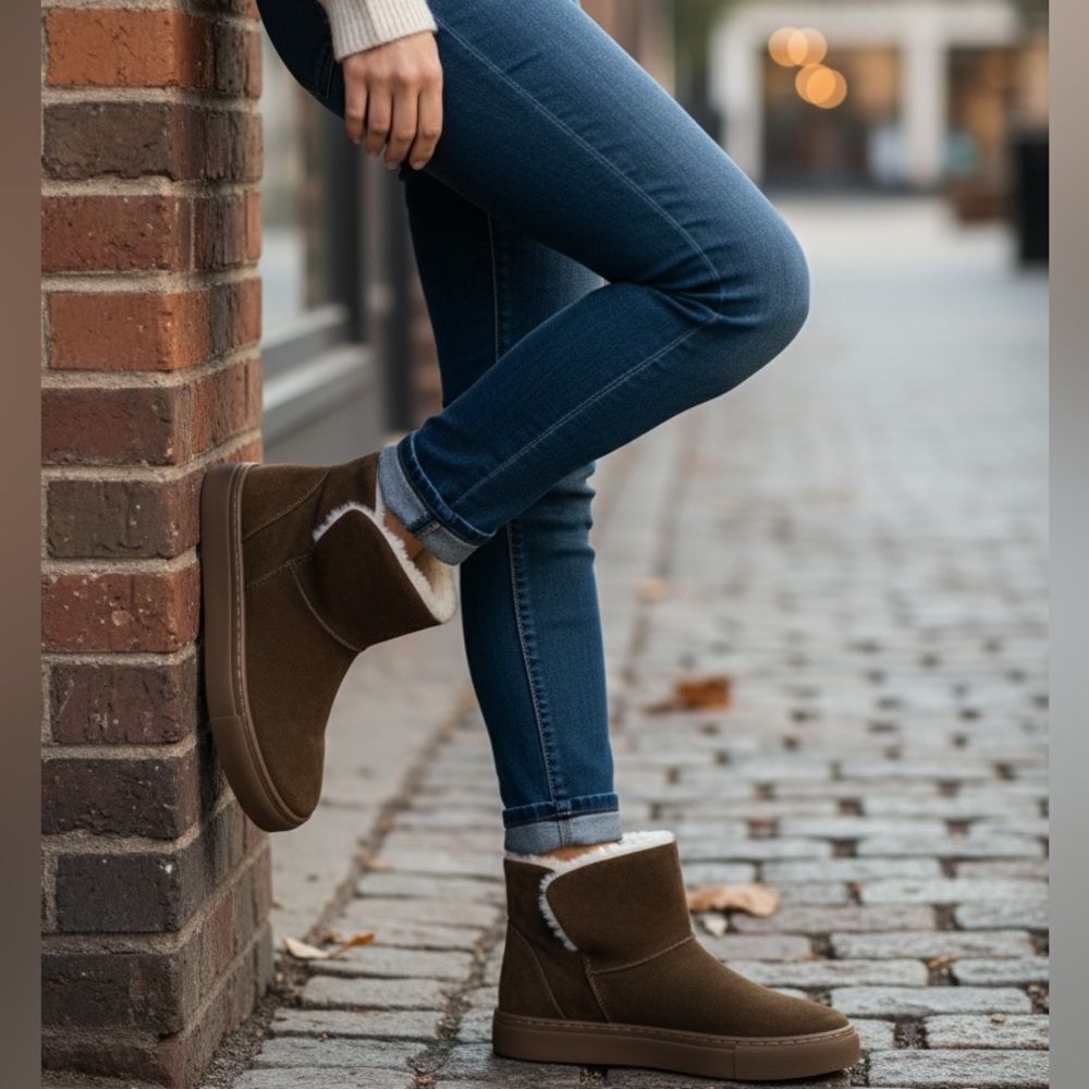Coldwater Creek Lakewood Brown Suede Ankle Boots